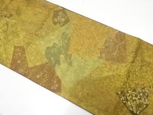 色紙に花・荒波模様織り出し　袋帯